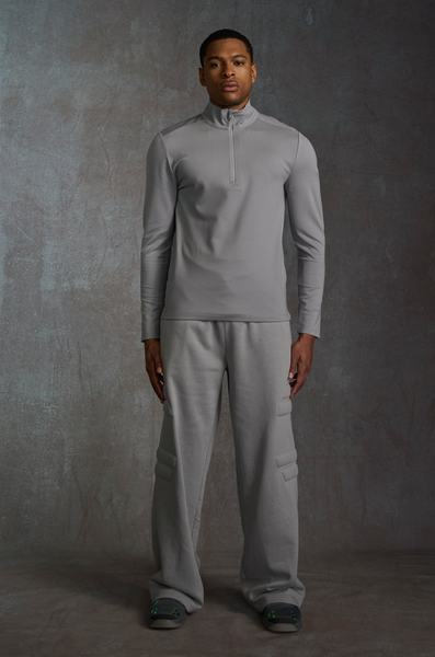 COMMANDER QUARTER ZIP - Grey Nebula
